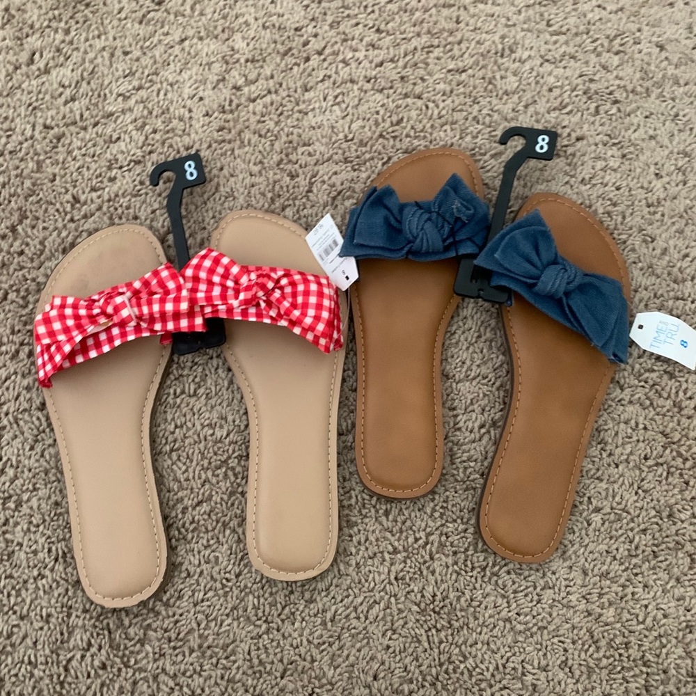 2 pairs of adorable bow flats